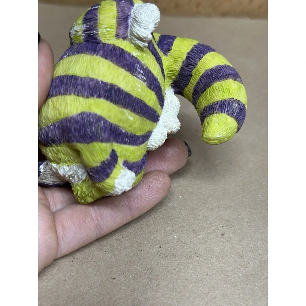 Cheshire Cat Alice in Wonderland Green Purple Striped Figurine